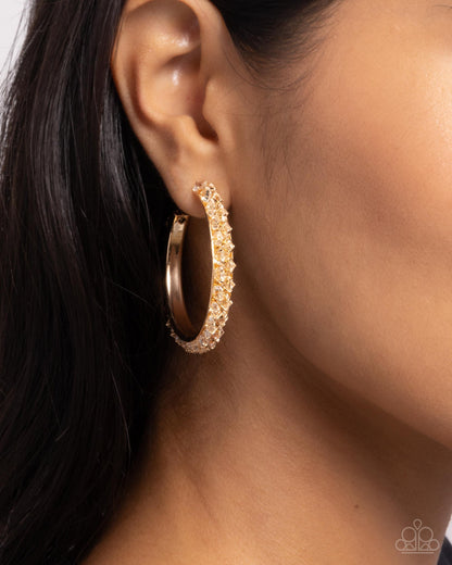 Paparazzi Glowing Garland - Gold Hoop Earrings