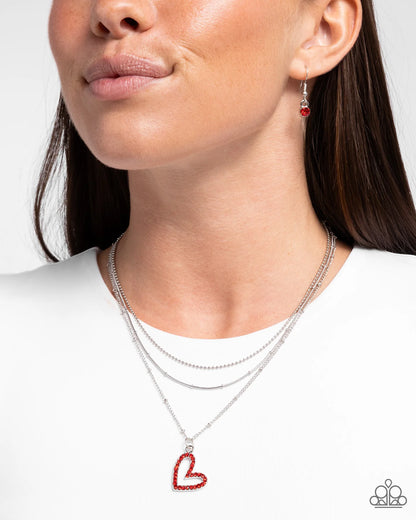 Paparazzi Valentine's Day Decadence - Red Heart Necklace