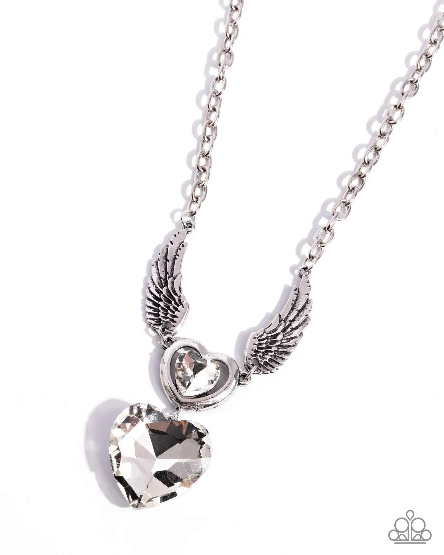 Paparazzi Customer Satisfaction - White Heart Angel Wing Necklace