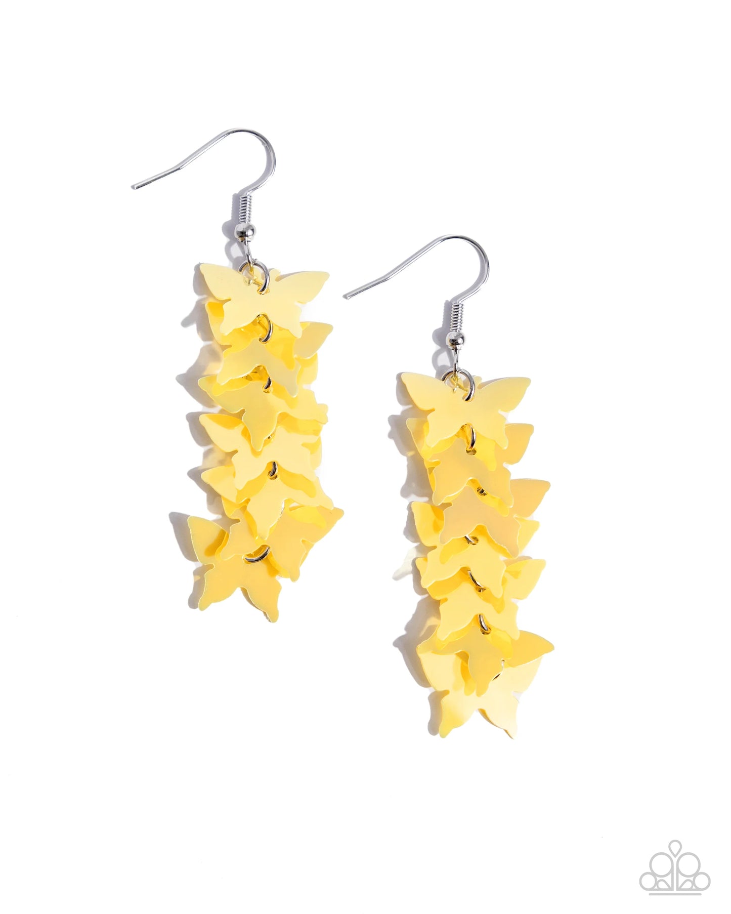 Paparazzi Aerial Ambiance - Yellow Butterfly Earrings