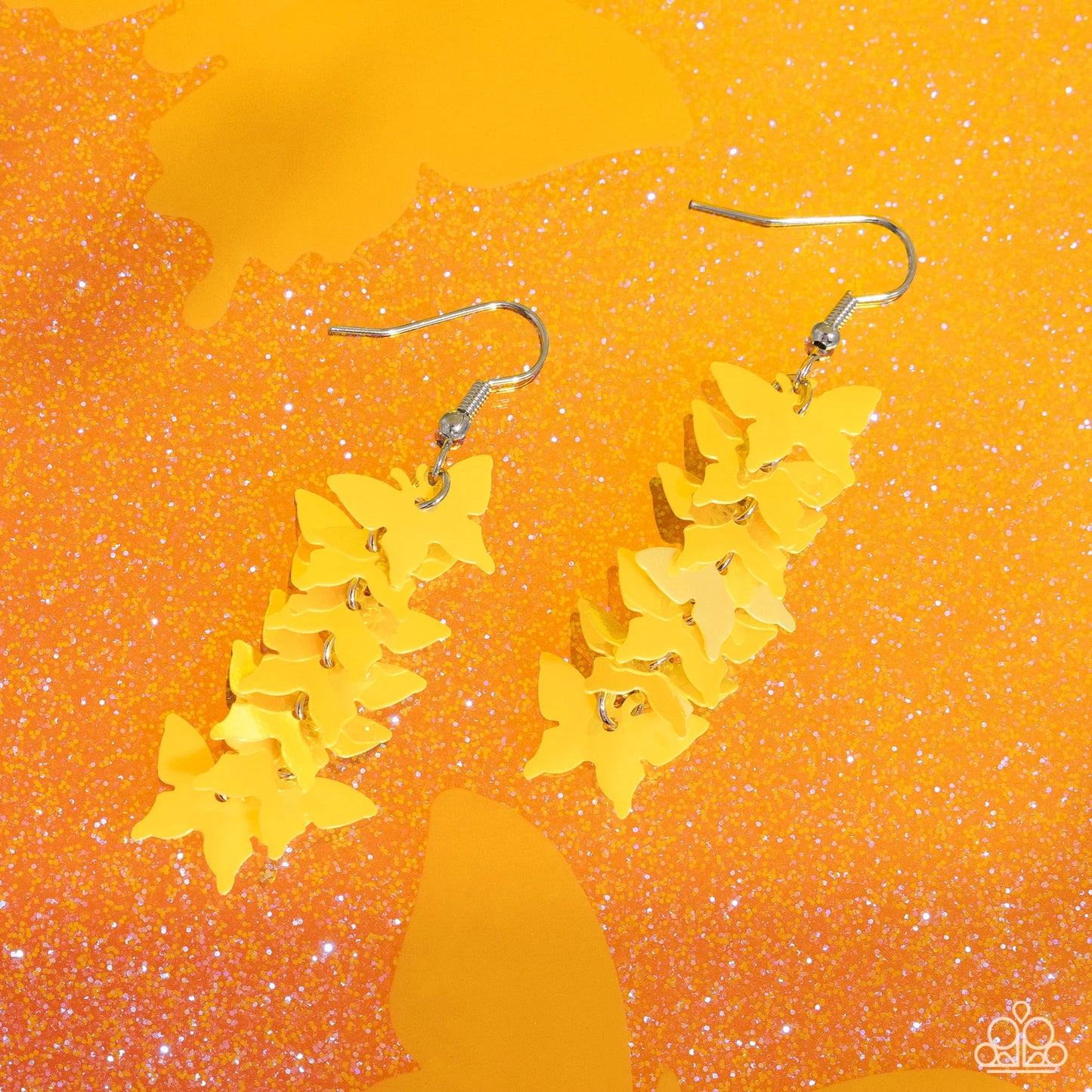 Paparazzi Aerial Ambiance - Yellow Butterfly Earrings