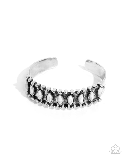 Paparazzi Beautiful Badlands - White Cuff Bracelet