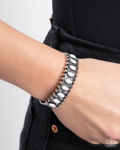 Paparazzi Beautiful Badlands - White Cuff Bracelet