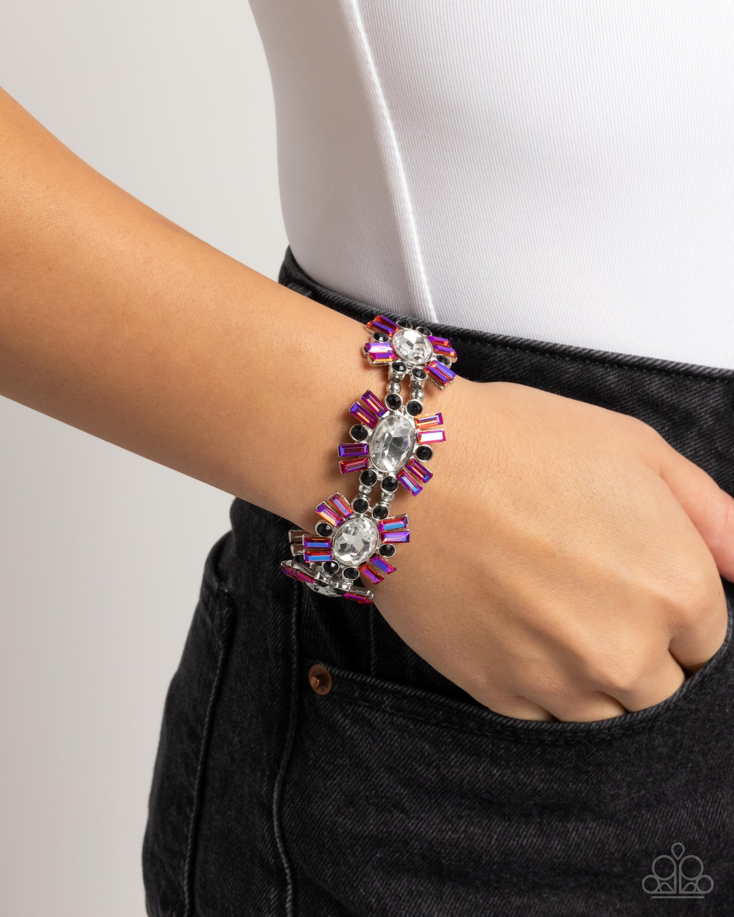 Paparazzi Bewildering Bling - Multi Pink Iridescent Bracelet