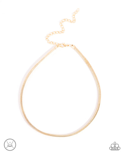 Paparazzi Captivating Choker - Gold Choker Necklace