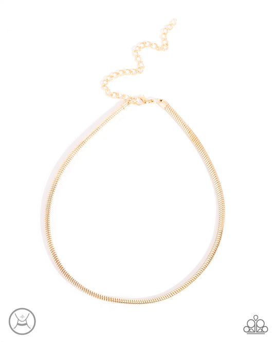 Paparazzi Captivating Choker - Gold Choker Necklace