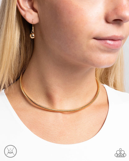 Paparazzi Captivating Choker - Gold Choker Necklace