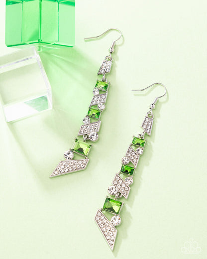 Paparazzi Cascading Red - Green Earrings