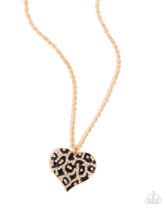 Paparazzi Cheetah Compound - Gold Heart Necklace
