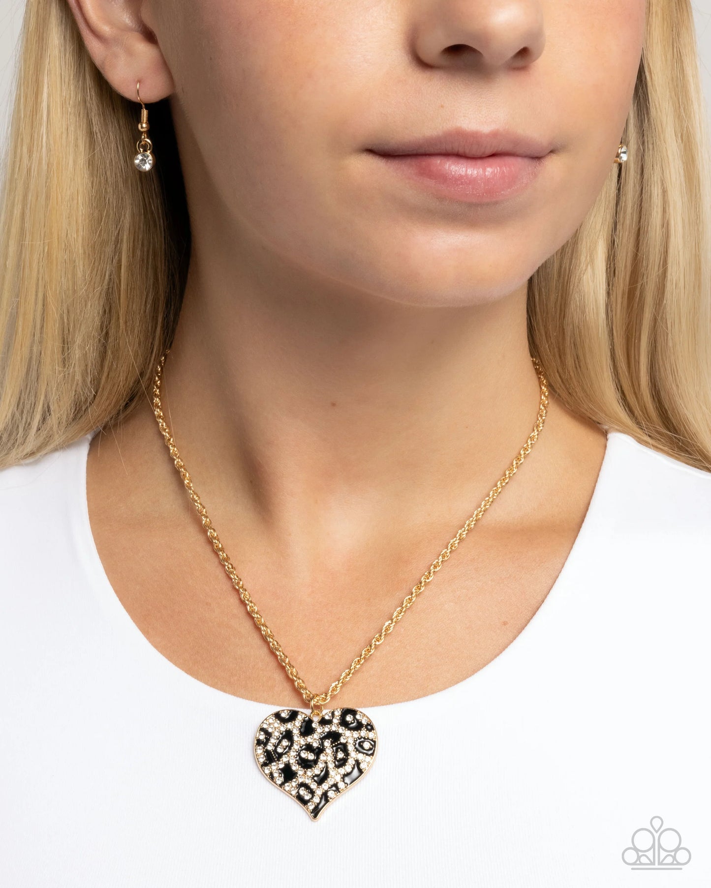Paparazzi Cheetah Compound - Gold Heart Necklace