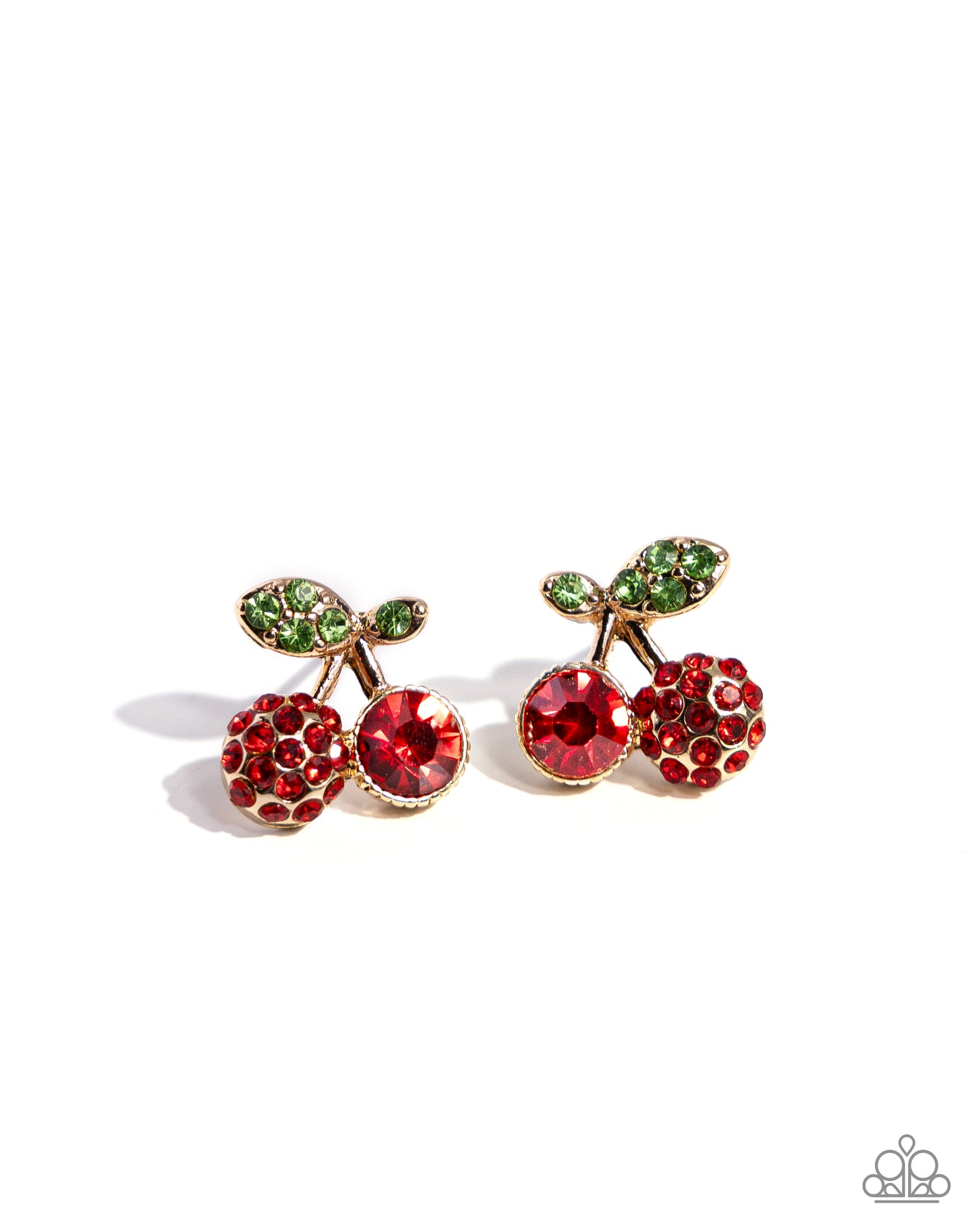 Paparazzi Cherry Candidate - Gold Red Post Earrings