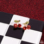 Paparazzi Cherry Candidate - Gold Red Post Earrings