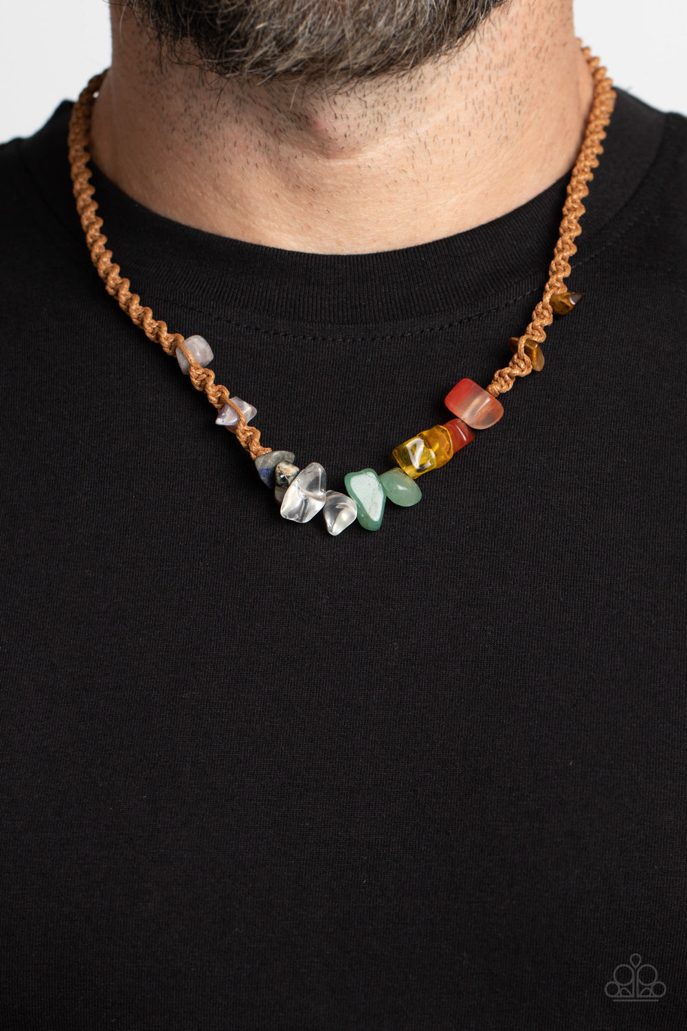 Paparazzi Chiseled Craving Brown Multi Urban Necklace