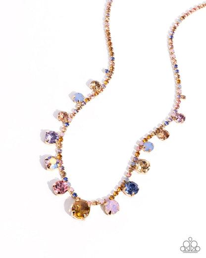Paparazzi Colorful Countess - Multi Gold Necklace