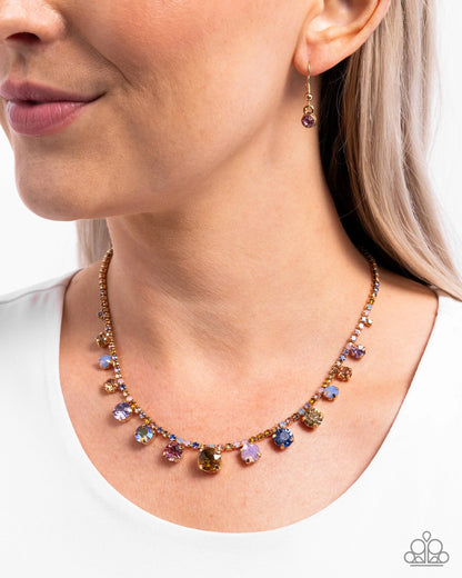 Paparazzi Colorful Countess - Multi Gold Necklace