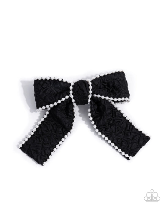 Paparazzi Coquette Charm - Black Bow Hair Clip