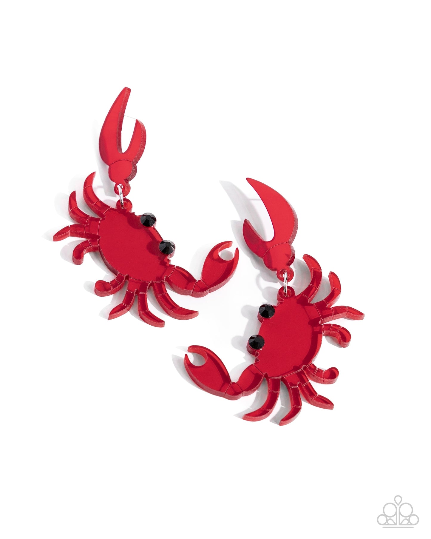 Paparazzi Crab Couture - Red Acrylic Earrings