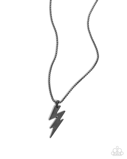 Paparazzi Electric Encore - Black Gunmetal Men's Necklace