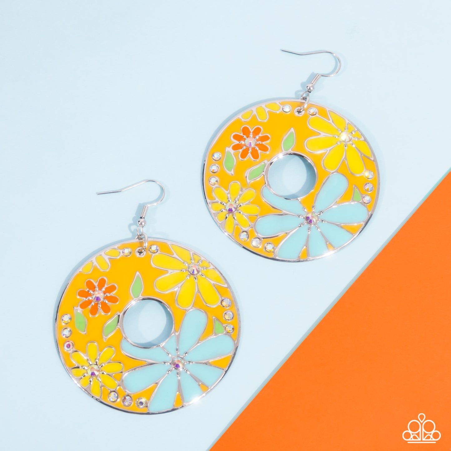 Paparazzi Embroidered Elegance - Yellow Flower Earrings