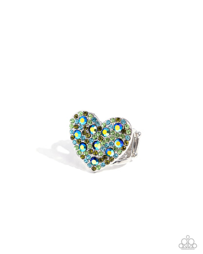 Paparazzi Extra Embellishment - Green Heart Ring