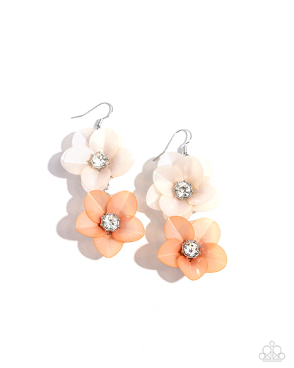 Paparazzi Fairy Tale Florals - Orange Peach Earrings