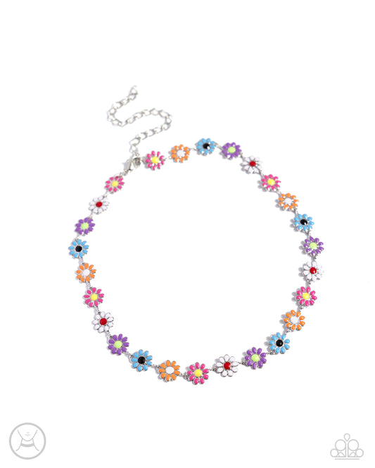 Paparazzi Floral Falsetto - Multi Flower Choker Necklace
