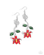 Paparazzi Floral Fractal - Red Flower Earrings
