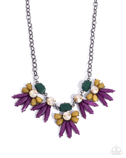 Paparazzi Folklore Flair - Purple Green Necklace