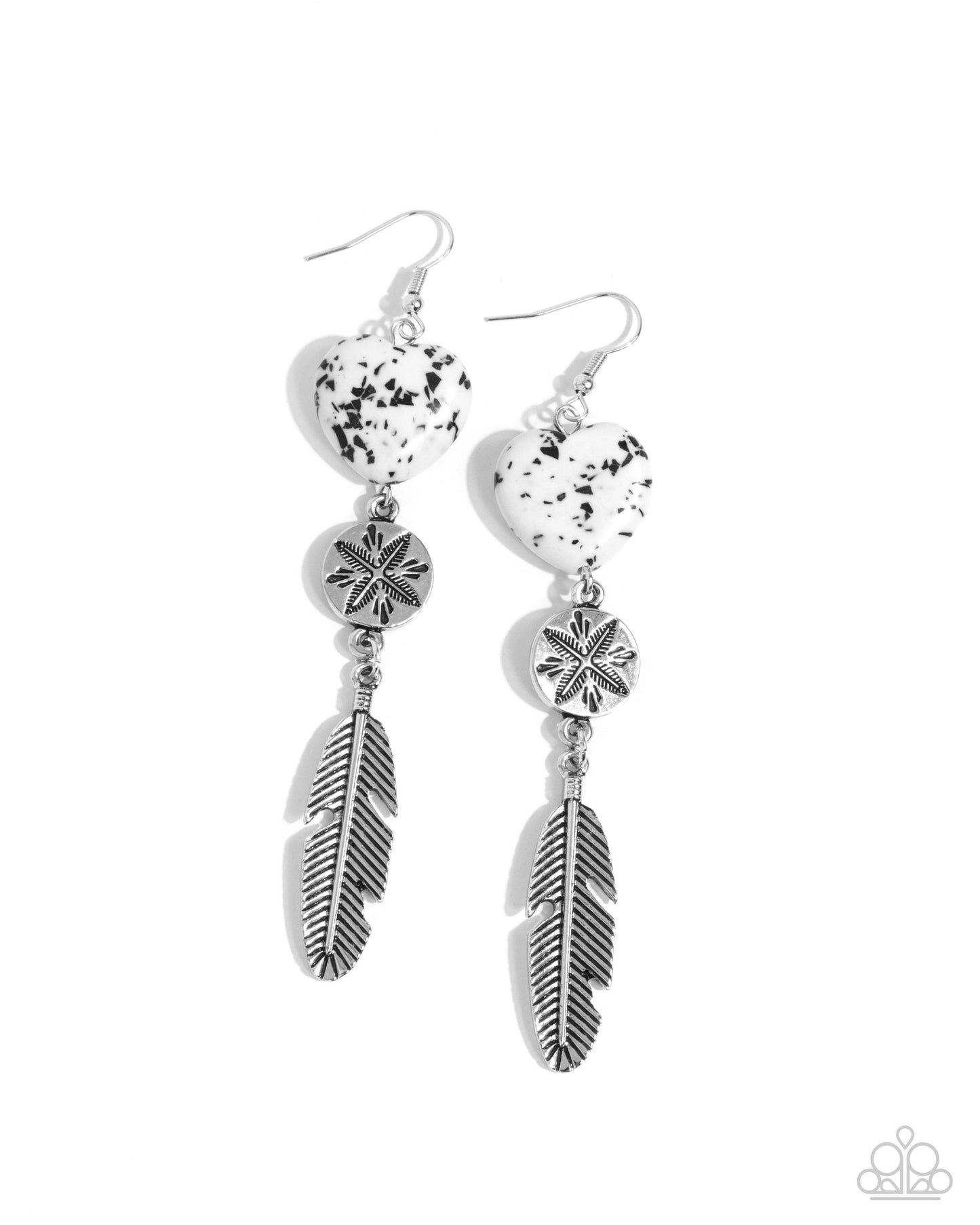 Paparazzi Free Spirited Fame - White Feather Earrings