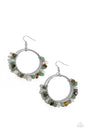 Paparazzi Handcrafted Habitat - Green Multi Stone Earrings