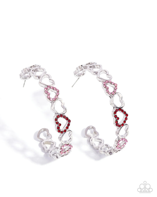 Paparazzi Happier Than Ever - Multi Heart Hoop Earrings
