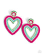 Paparazzi Headfirst Heart - Multi Seed Bead Earrings