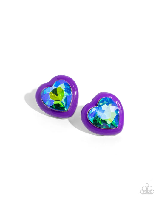 Paparazzi Heartfelt Haute - Purple Multi Earrings
