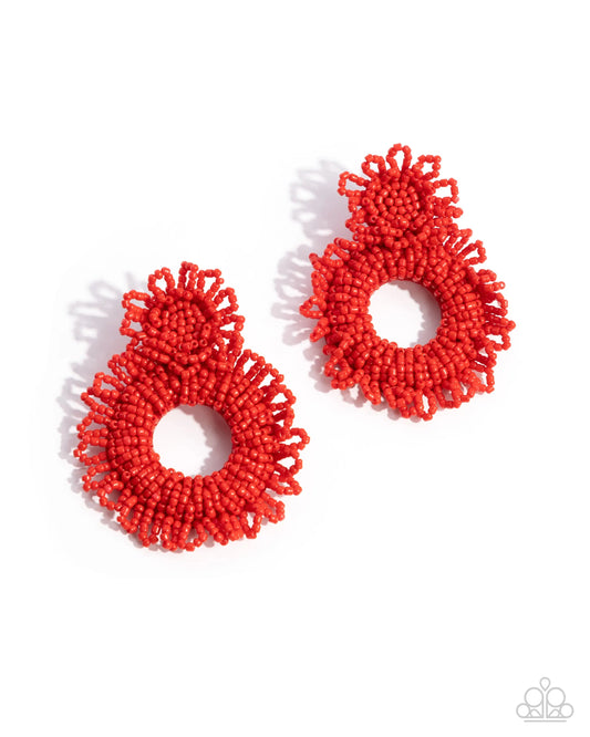 Paparazzi Explosive Energy - Red Post Earrings