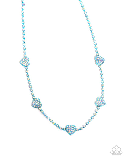 Paparazzi Homecoming Hearts - Blue Necklace
