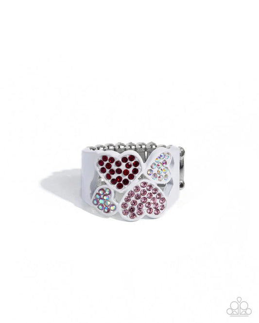 Paparazzi Honorable Hearts - Multi White Ring