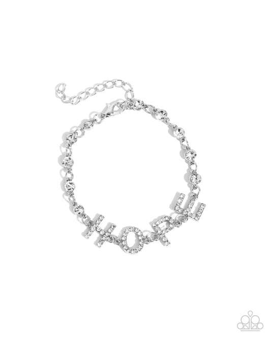 Paparazzi Honorable Hope - White Bracelet