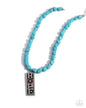 Paparazzi Hopeful Headline - Blue Crackled Stone Necklace