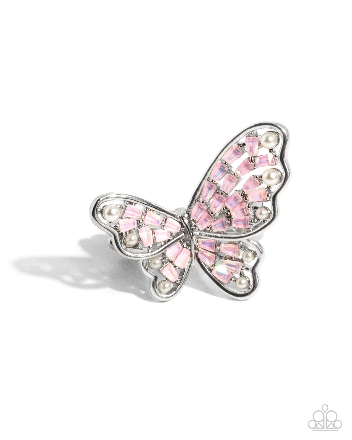 Paparazzi Hovering Haute - Pink Butterfly Ring