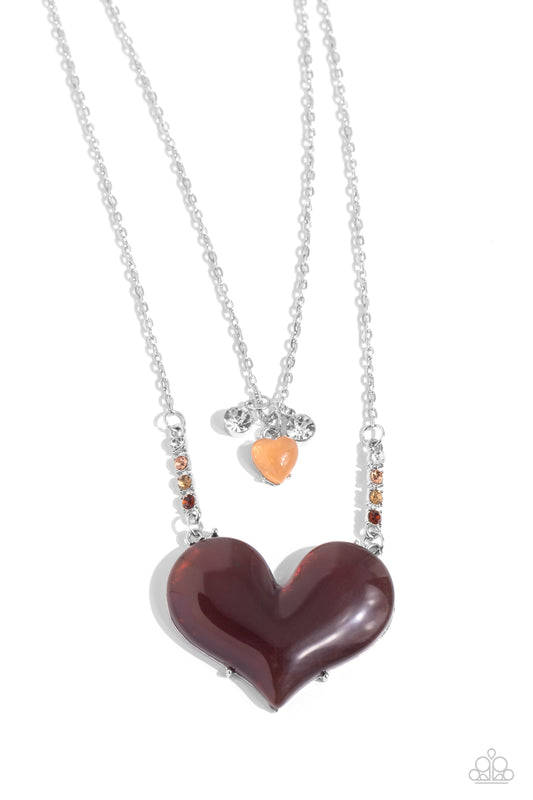 Paparazzi Heart-Racing Recognition - Brown Necklace