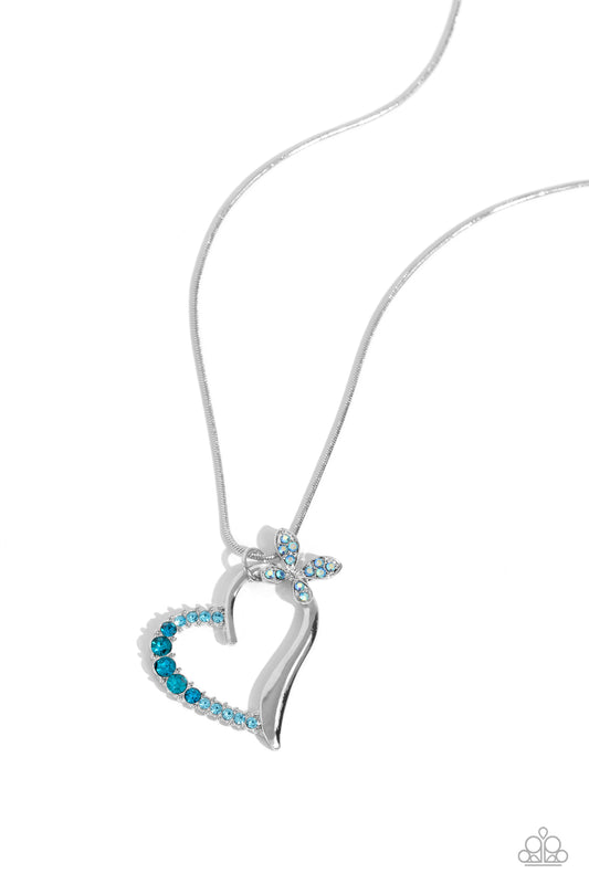 Paparazzi Half Hearted Haven - Blue Necklace