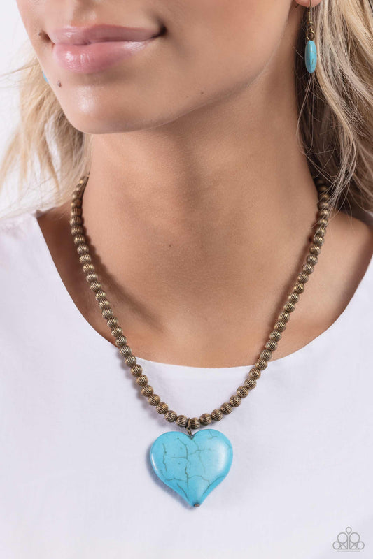 Paparazzi Picturesque Pairing - Brass Heart Necklace