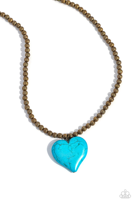 Paparazzi Picturesque Pairing - Brass Heart Necklace