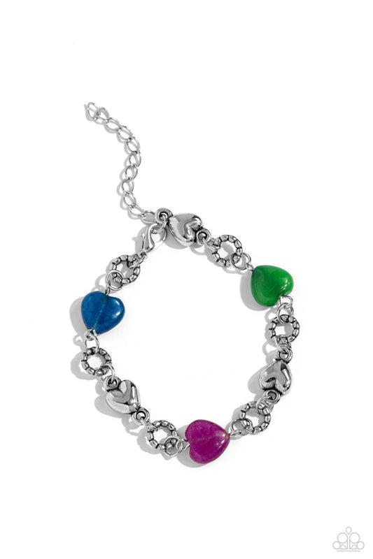 Paparazzi I Can Feel Your Heartbeat - Multi Heart Bracelet