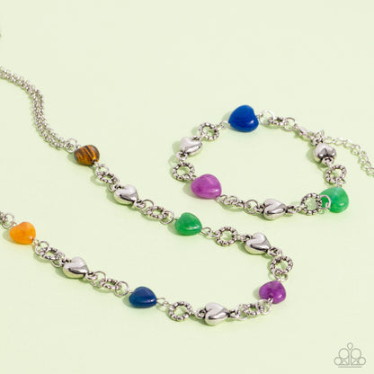 Paparazzi My HEARTBEAT Will Go On - Multi Heart Necklace