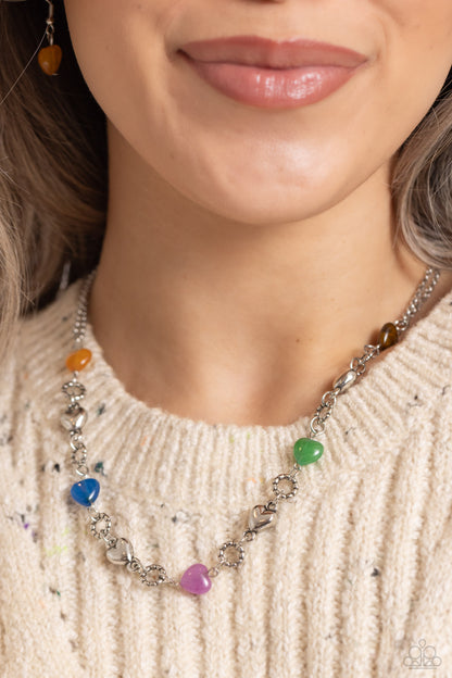 Paparazzi My HEARTBEAT Will Go On - Multi Heart Necklace