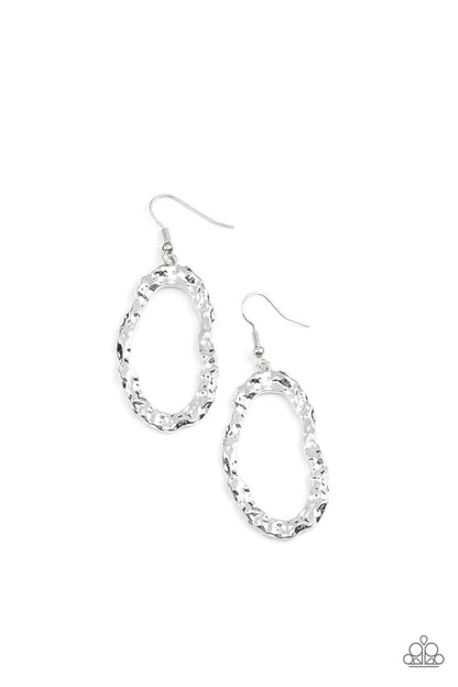 Paparazzi ARTIFACT Checker - Silver Earrings