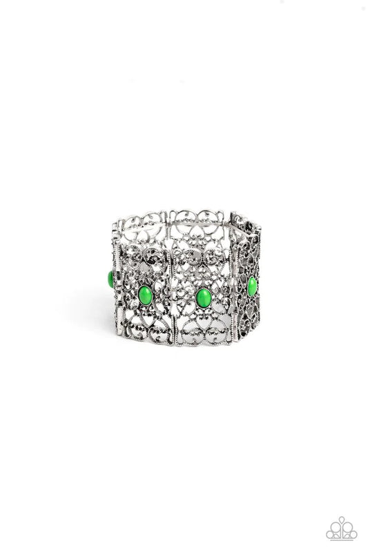 Paparazzi Fairest Filigree - Green Bracelet