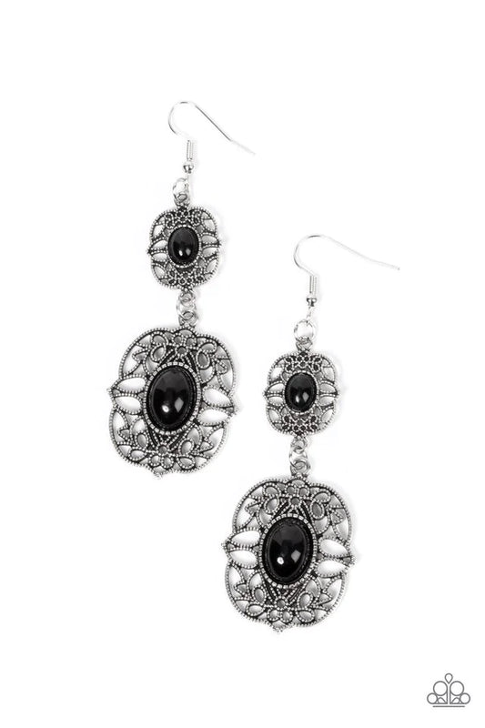 Paparazzi Victorian Villa - Black Earring