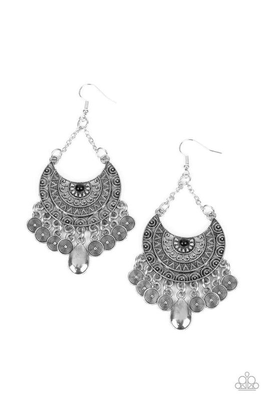 Paparazzi Lunar Allure - Black Earrings